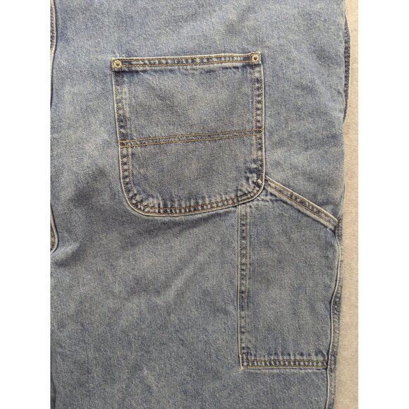 Old Navy Overalls Womens 26 Blue Denim Bib Carpenter Pockets 100% Cotton - Picture 14 of 16